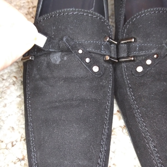 Vintage 90's/Y2k Stuart Weitzman Black Suede Pumps - Picture 8 of 11